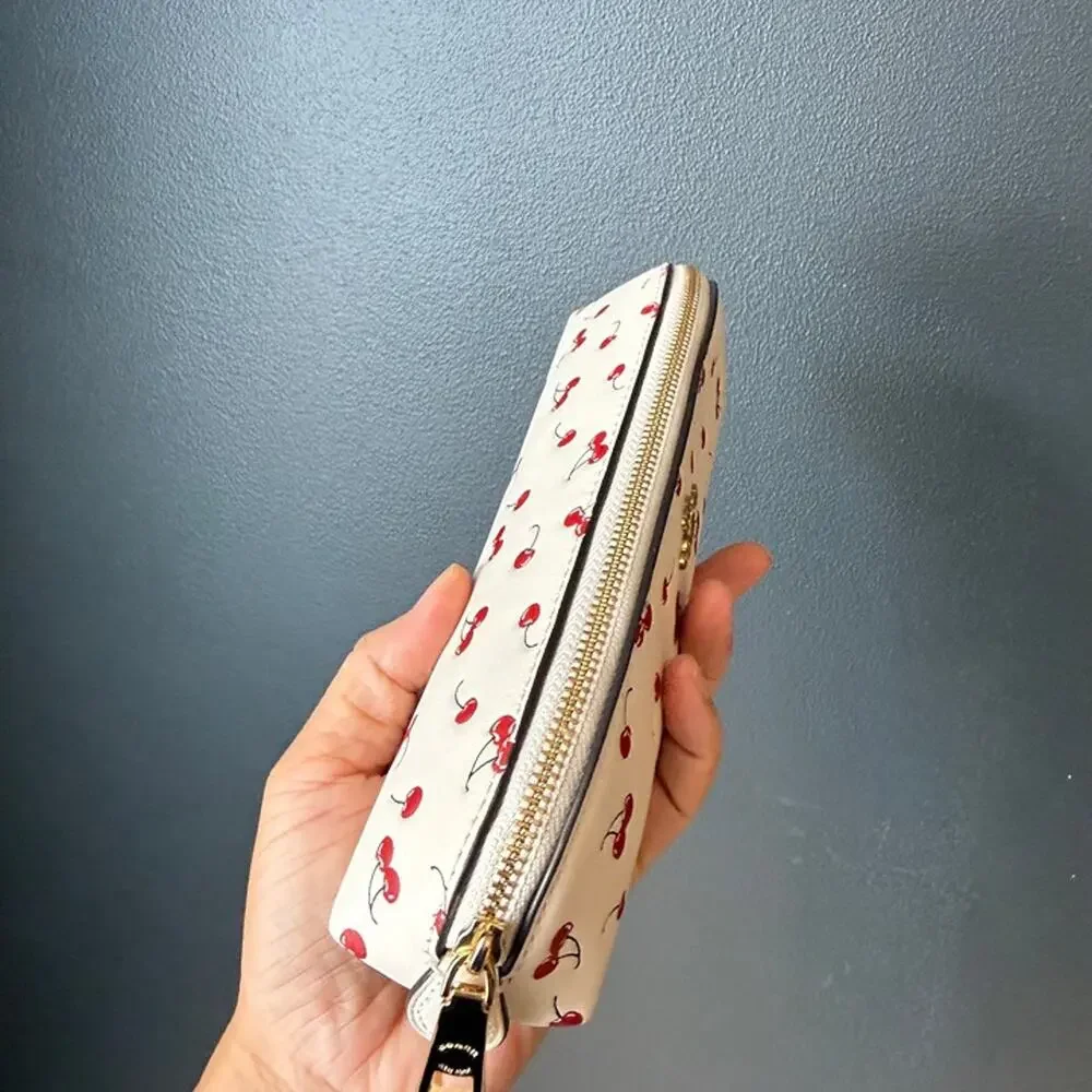 Coach Cherry Print Pencil Case CFA45 Gold/Chalk Multi